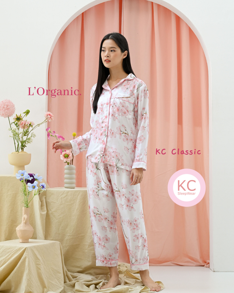 KC CLASSIC In Bloom Again Baju Tidur Wanita Celana Panjang Lengan Panjang Organic