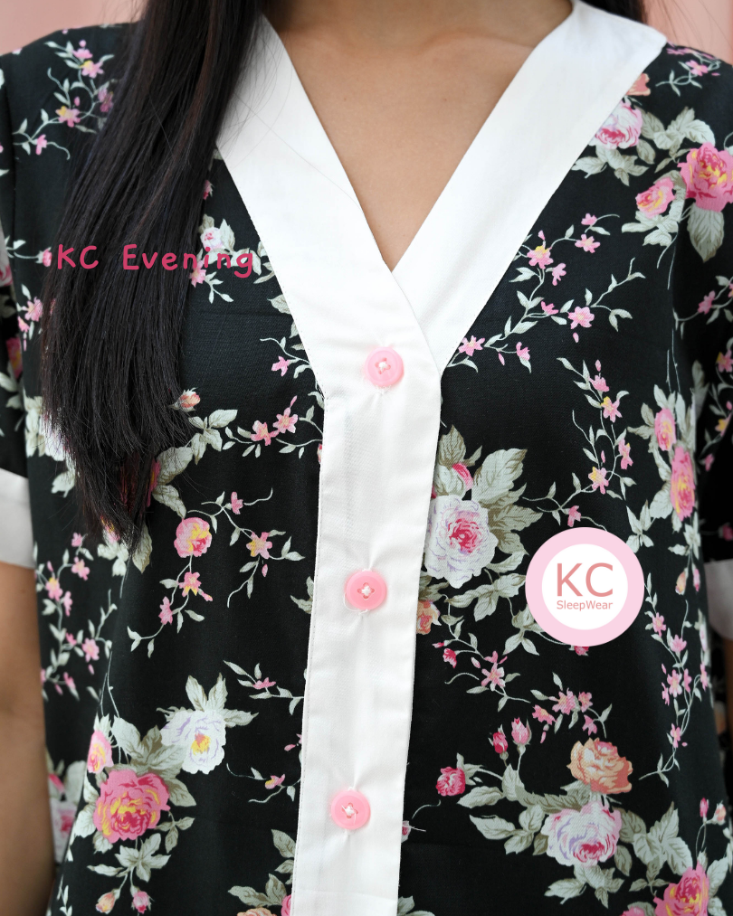 KC Evening in Darling Night Piyama Wanita Baju Tidur Lengan Pendek Celana Panjang