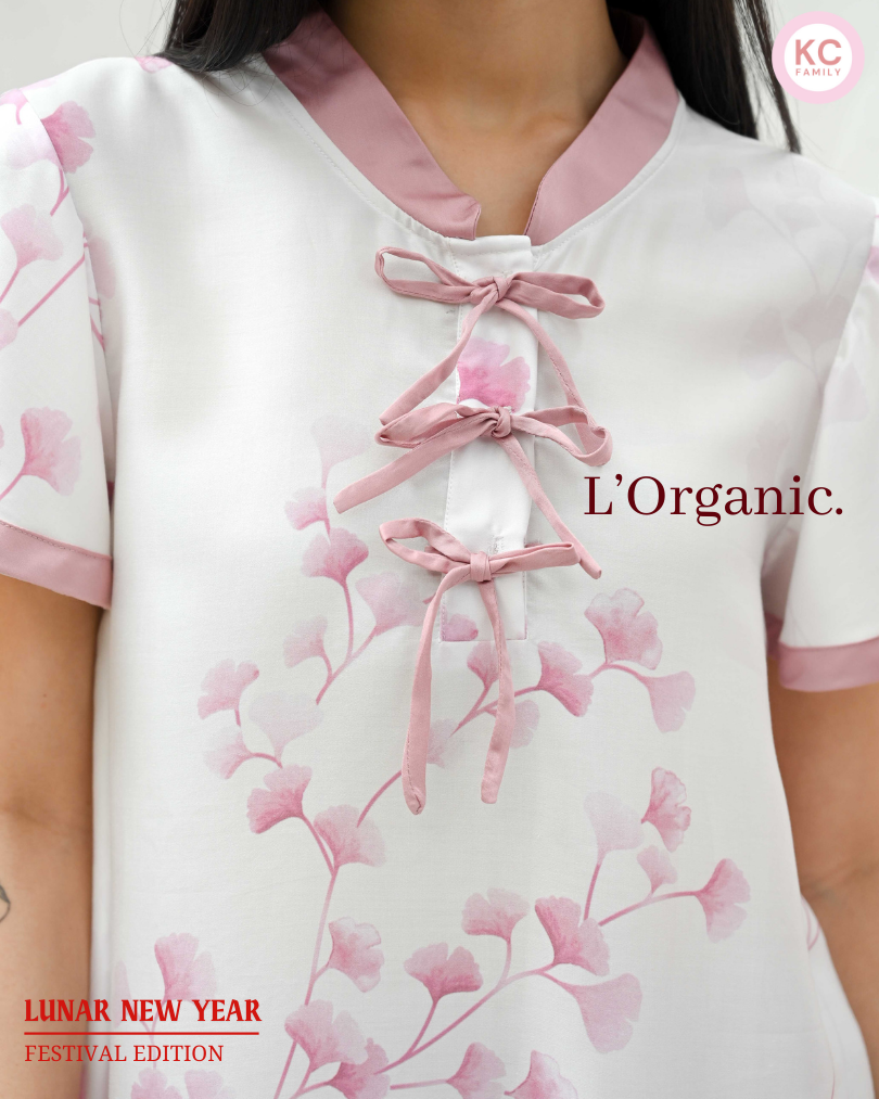 KC Zaochen in Rosegold Ginkgo Baju Imlek Ceongsam CNY Baju Shanghai