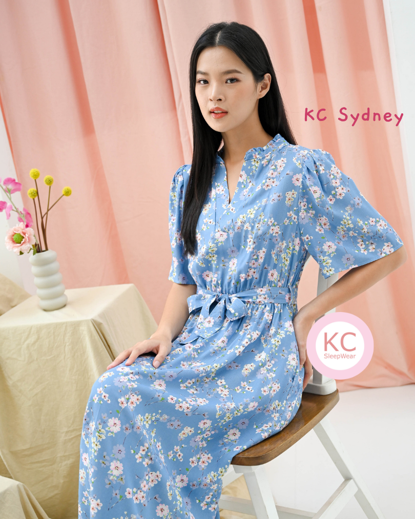 Dress KC Sydney in Bluey Bloom Homedress Daster Wanita