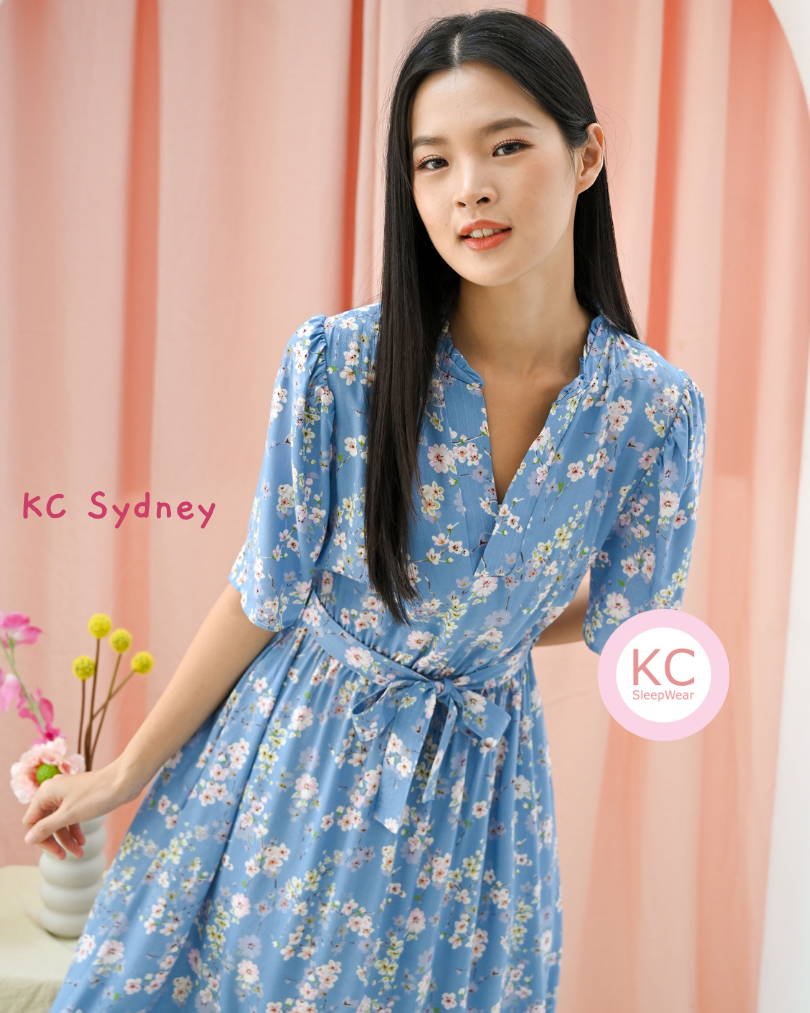 Dress KC Sydney in Bluey Bloom Homedress Daster Wanita