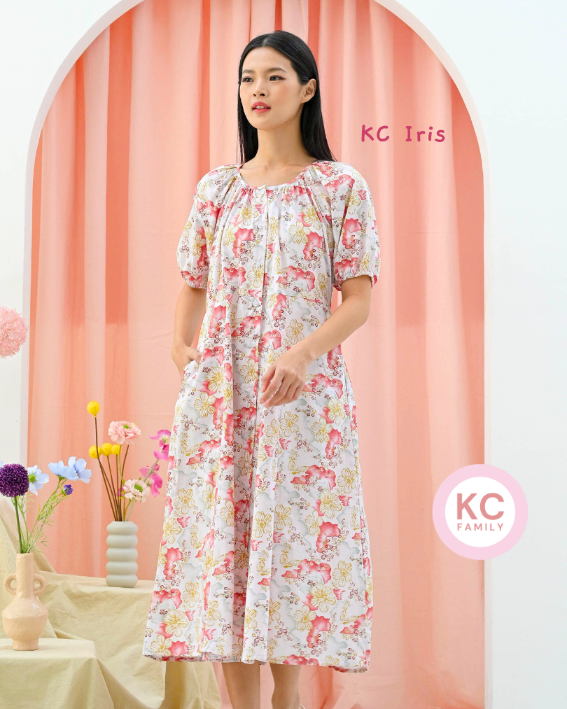KC Iris in Crimsom Gleam Dress Daster Homedress Wanita