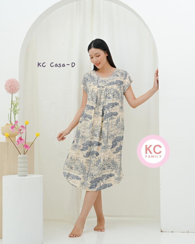 KC Casa-D in Navy Safari Daster Lengan Pendek Piyama Baju Tidur