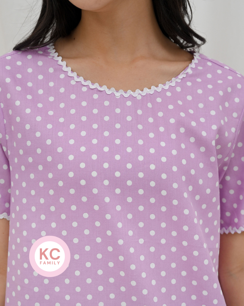 KC Vici in Lavender Baju Tidur Wanita Piyama Set Lengan Pendek Celana Pendek