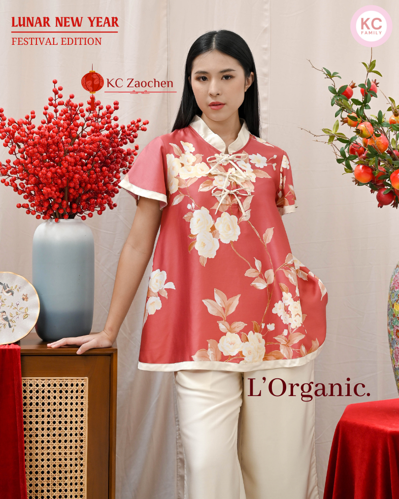 KC Zaochen in Golden Magnolia Baju Imlek Ceongsam CNY Baju Shanghai