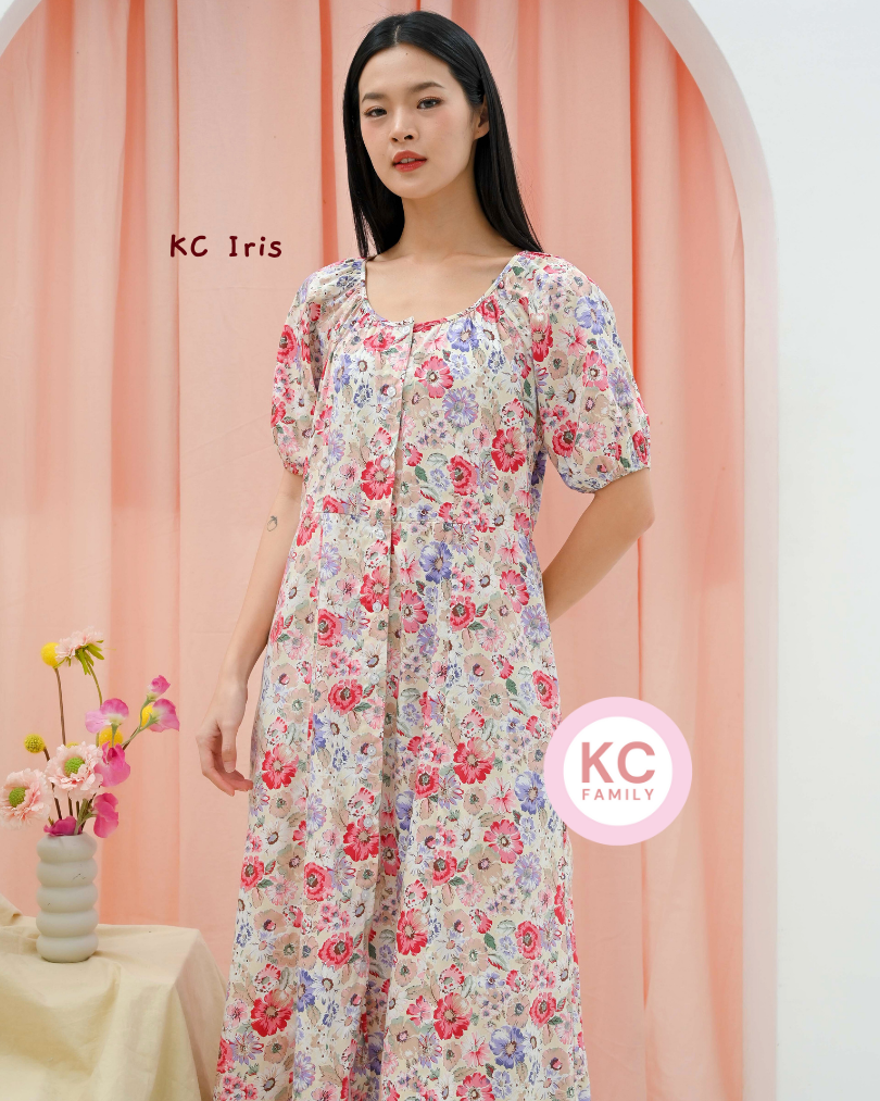 KC Iris in Gerbera Kiss Dress Daster Homedress Wanita