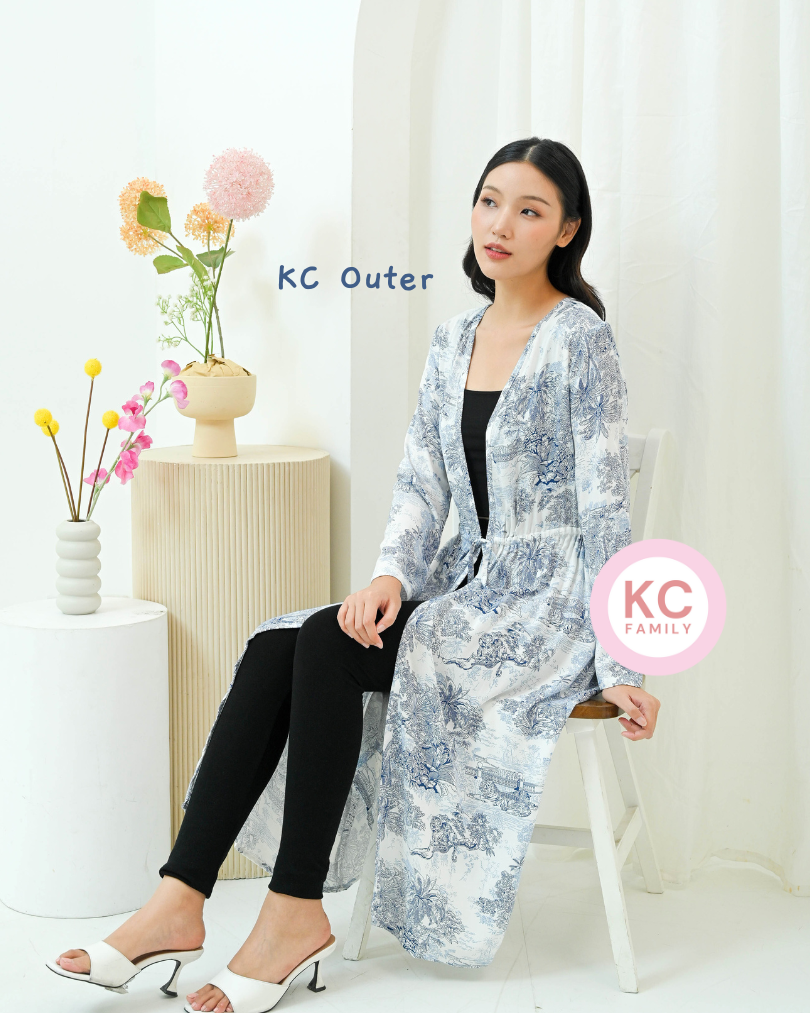 KC Outer in Safari Luxe Homedress Wanita Sleepdress Lengan Panjang