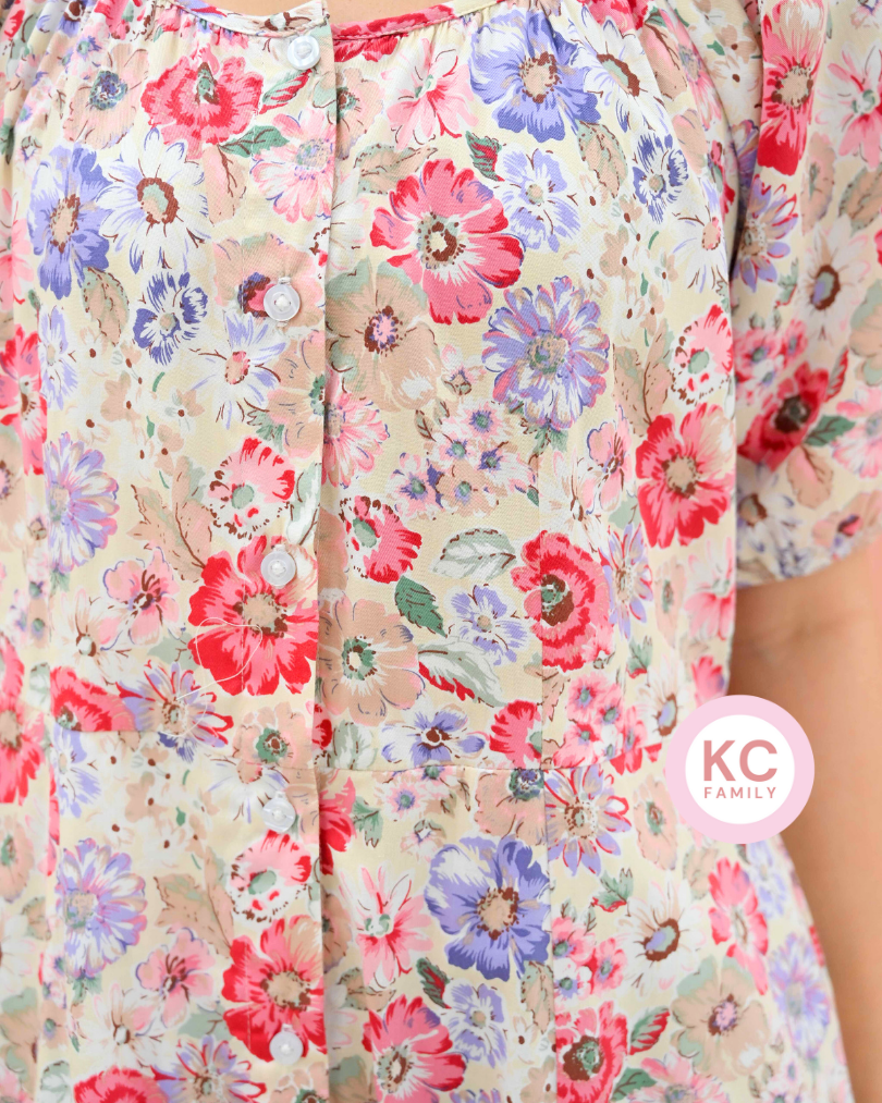 KC Iris in Gerbera Kiss Dress Daster Homedress Wanita