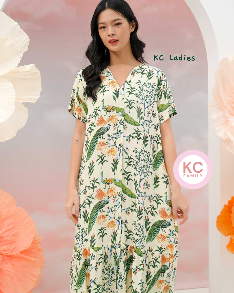 KC Ladies in Peacock Paraiso Daster Wanita Lengan Pendek Homedress