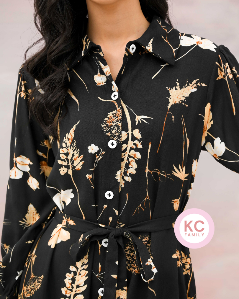 KC Sinar in Golden Alma Dress Gamis Lebaran Homedress
