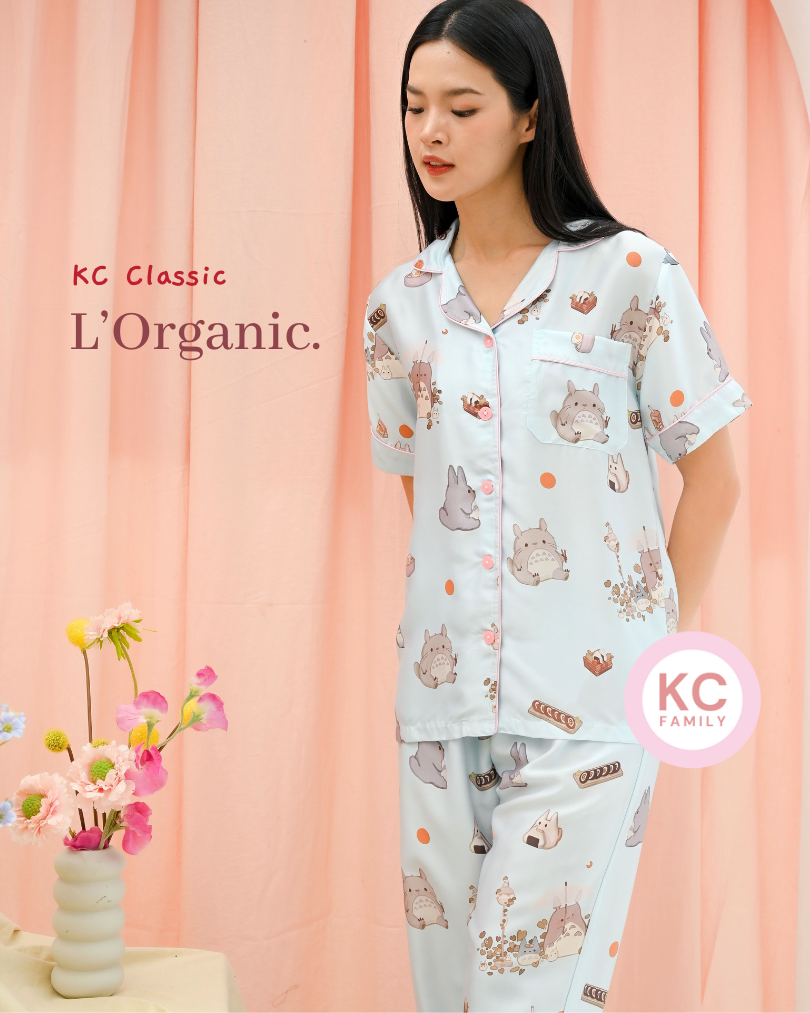 KC Classic in Camping Tororo Piyama Wanita Baju Tidur Lengan Pendek Celana Panjang