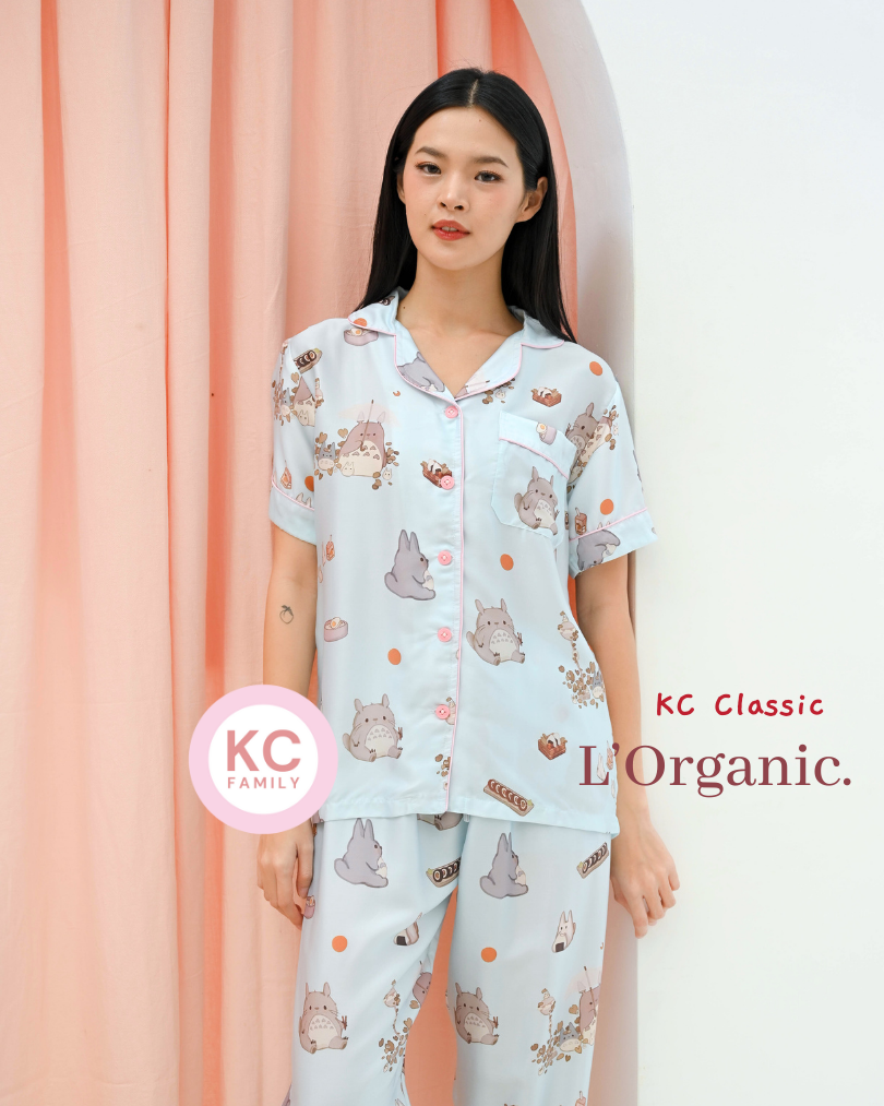 KC Classic in Camping Tororo Piyama Wanita Baju Tidur Lengan Pendek Celana Panjang