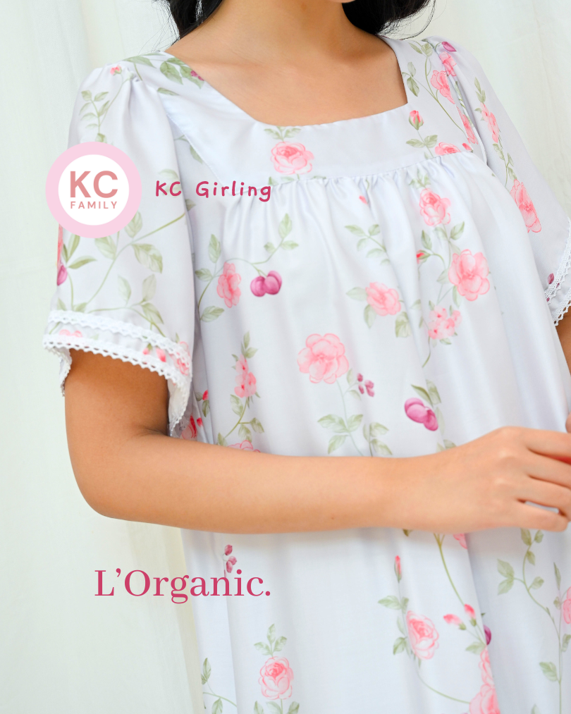 KC Girling in Plum Rose Daster Wanita Homedress Sleepdress