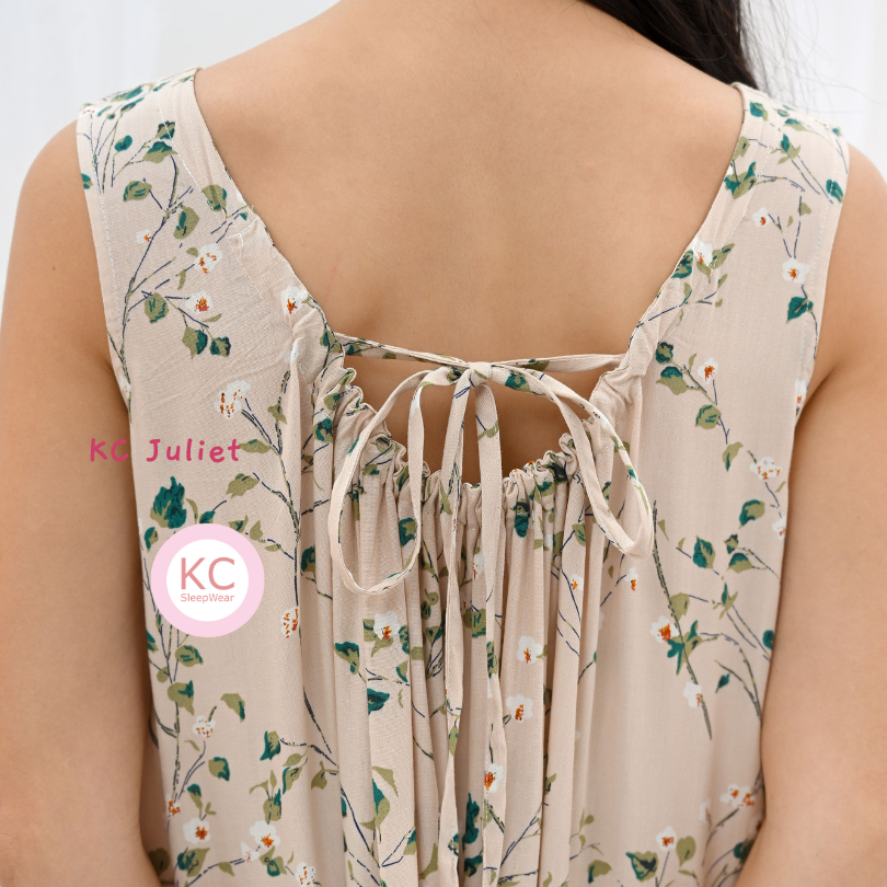 KC Juliet in Little Brown Fleur Dress Wanita Baju Tidur Wanita