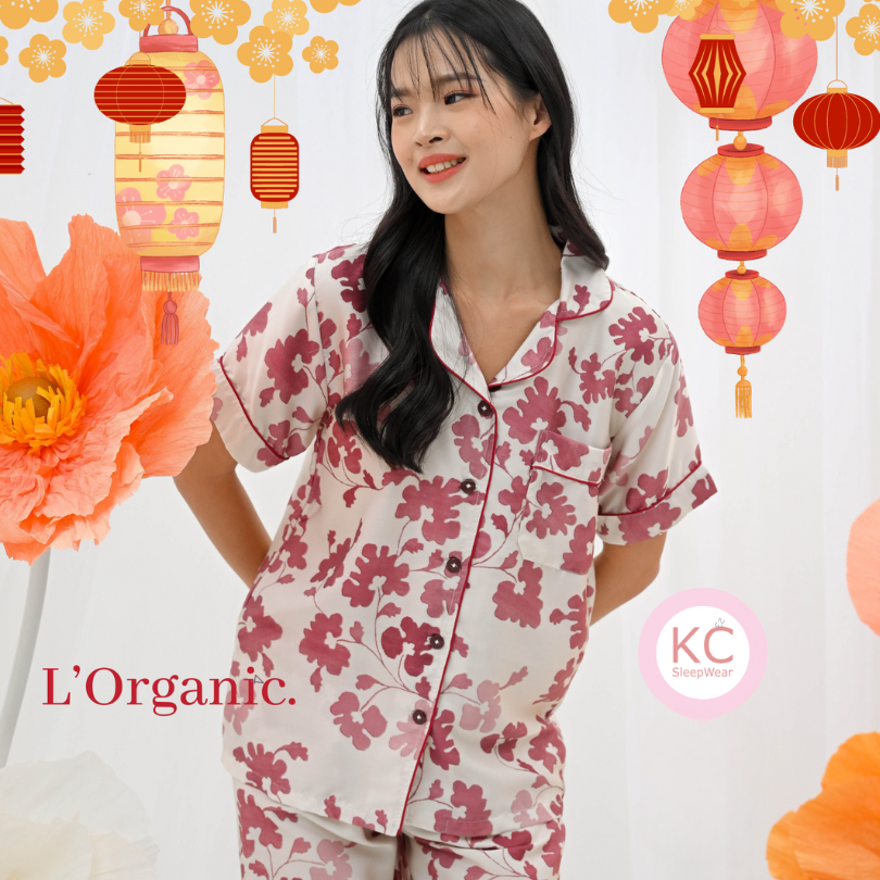 KC CLASSIC In Marron Lucky Baju Tidur Wanita Celana Panjang Organic
