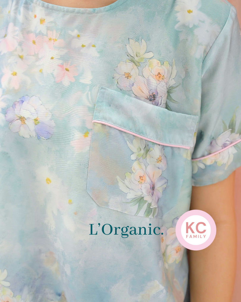 KC Lovita in Fleur de Joie Piyama Kerah Bulat Celana Panjang Lengan Pendek