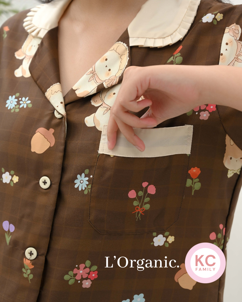 KC Pretty in Teddy Hug Baju Tidur Wanita Piyama Celana Pendek Lengan Pendek