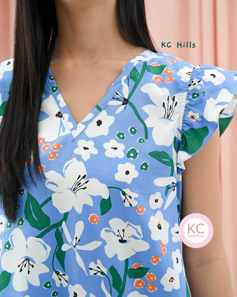 KC Hills in Blooming Hibiscus Dress Wanita Daster Homedress