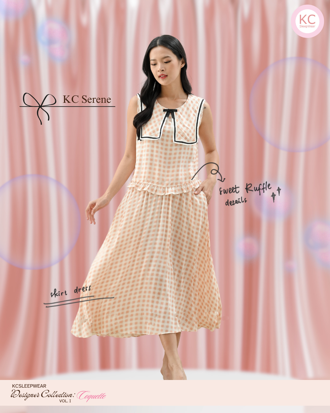 KC Serene In Salem Gingham Daster Homedress wanita