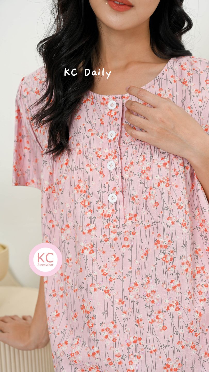 KC Daily in Japanese Fleur Piyama Wanita Celana 7/8 Mid Pants Lengan Pendek