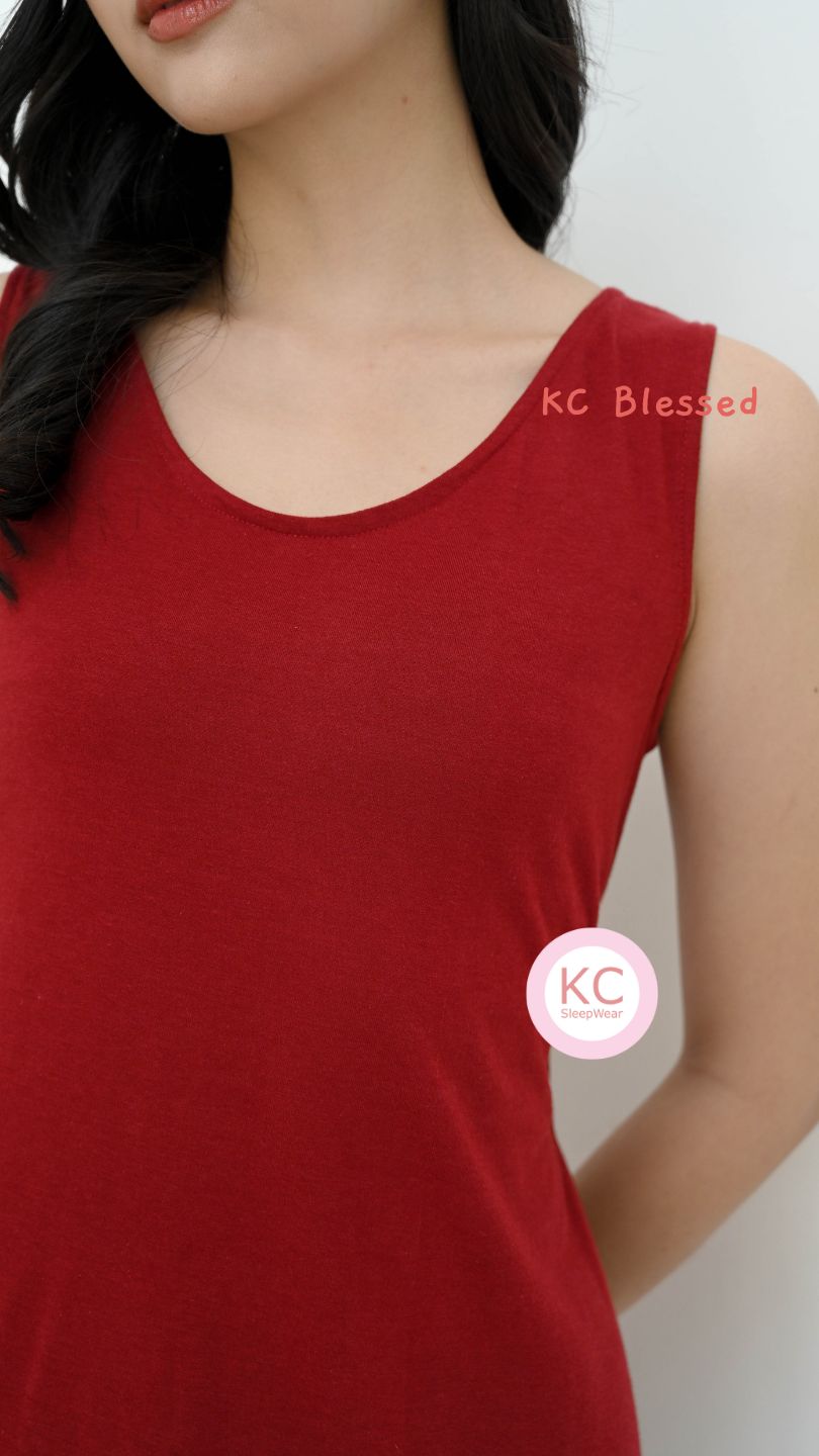 KC Blessed Dress Wanita Homdress Daster tanpa lengan baju rumah Dress jalan