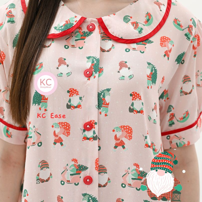 KC Ease In Pink Elf Piyama Wanita Celana Pendek Lengan Pendek