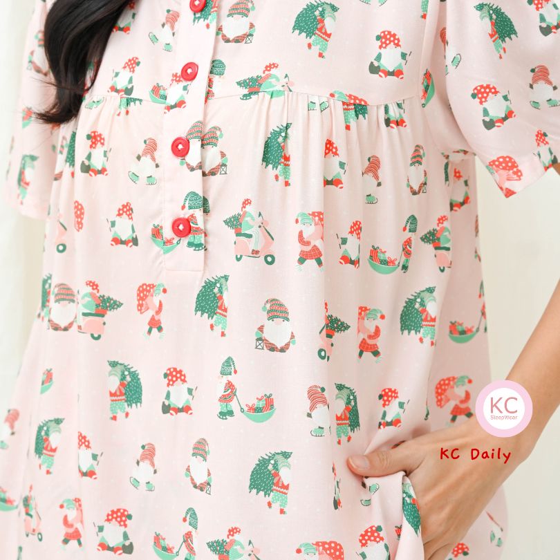 KC Daily In Pink Elf Piyama Wanita Celana Panjang Lengan Pendek