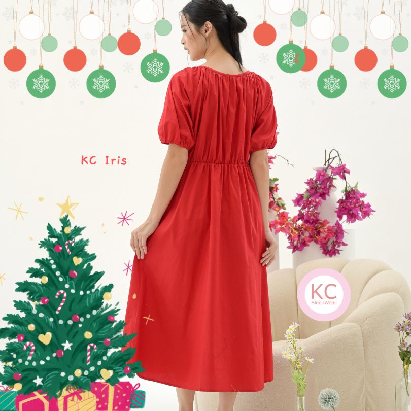 KC Iris In Glamour Red Dress Wanita Panjang