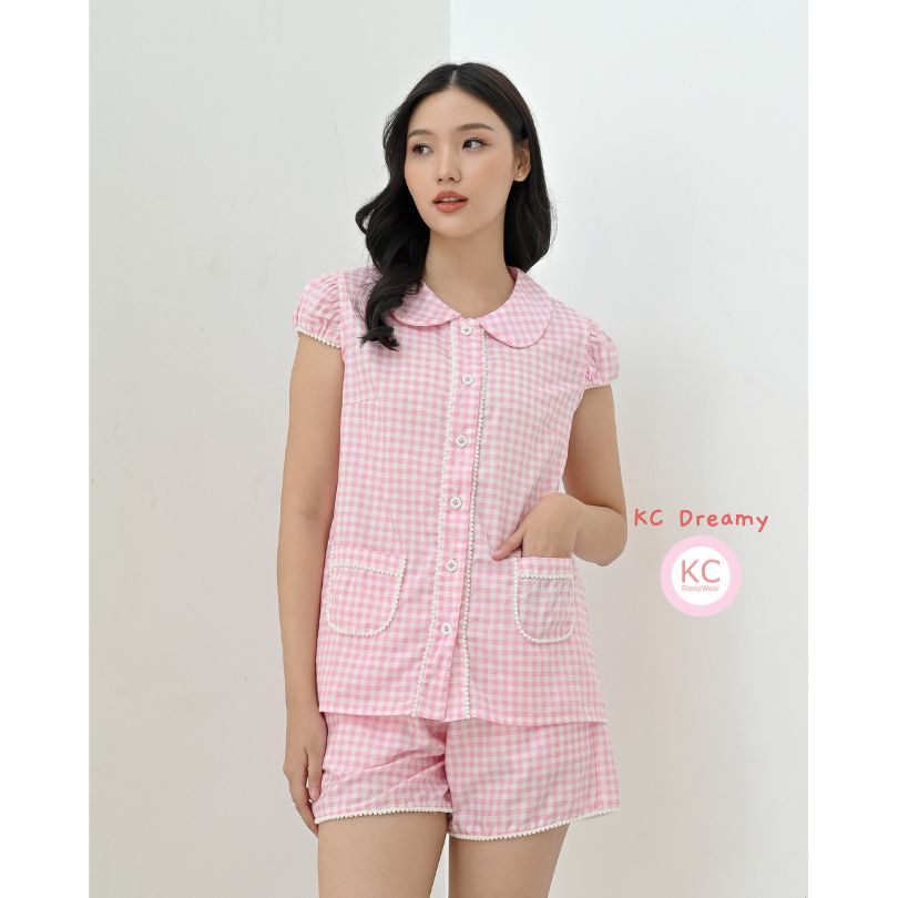 KC Dreamy in Baby Pink Piyama Wanita Baju Tidur Lengan Pendek Celana Pendek