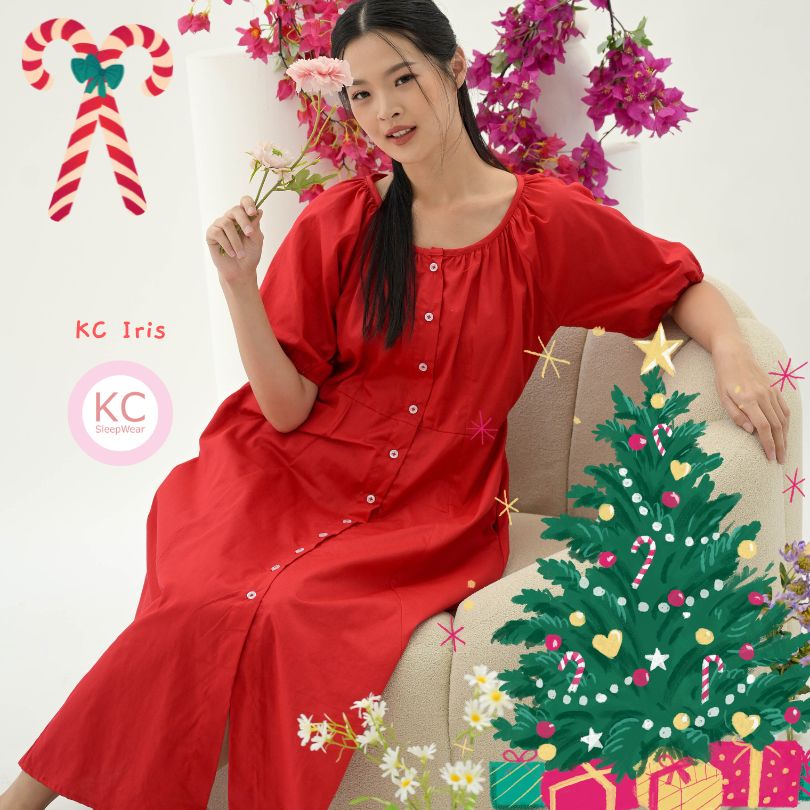 KC Iris In Glamour Red Dress Wanita Panjang