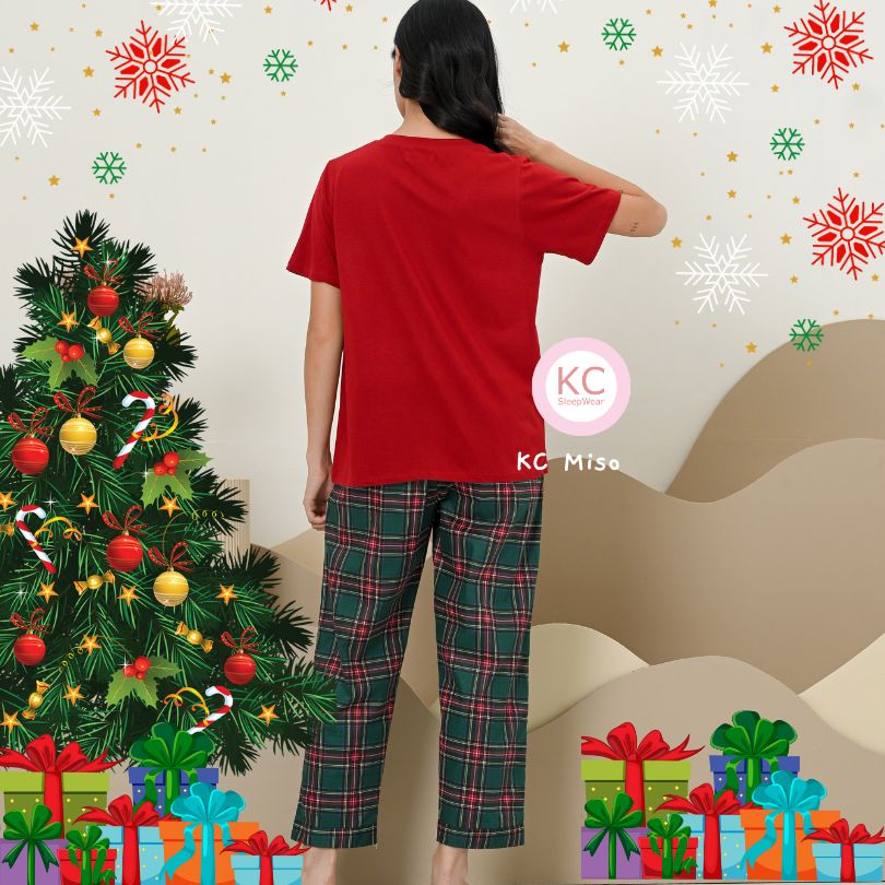 KC Miso in Cute Puppy on X-mas Edition Baju Kaos Lengan Pendek Celana Panjang
