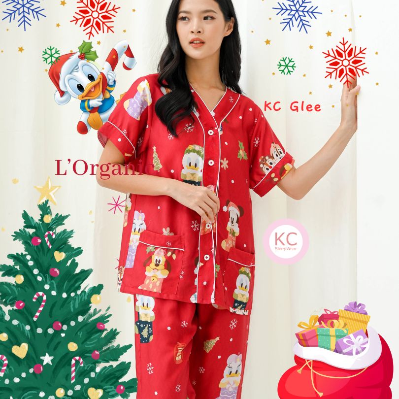 KC Glee in Red Goofiii X-mas Piyama Set celana panjang