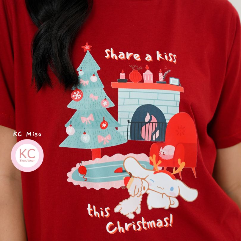 KC Miso in Cute Puppy on X-mas Edition Baju Kaos Lengan Pendek Celana Panjang