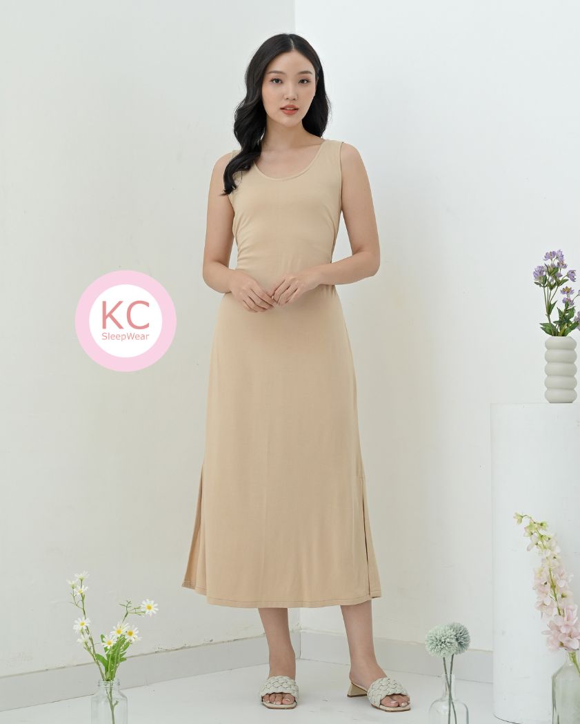 KC Blessed Dress Wanita Homdress Daster tanpa lengan baju rumah Dress jalan