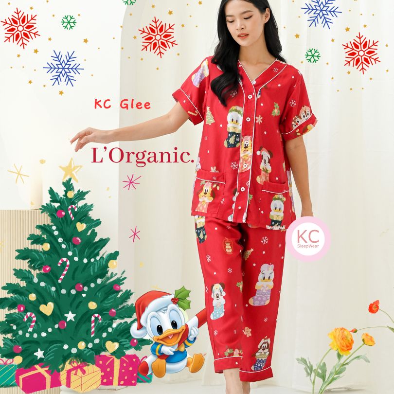 KC Glee in Red Goofiii X-mas Piyama Set celana panjang