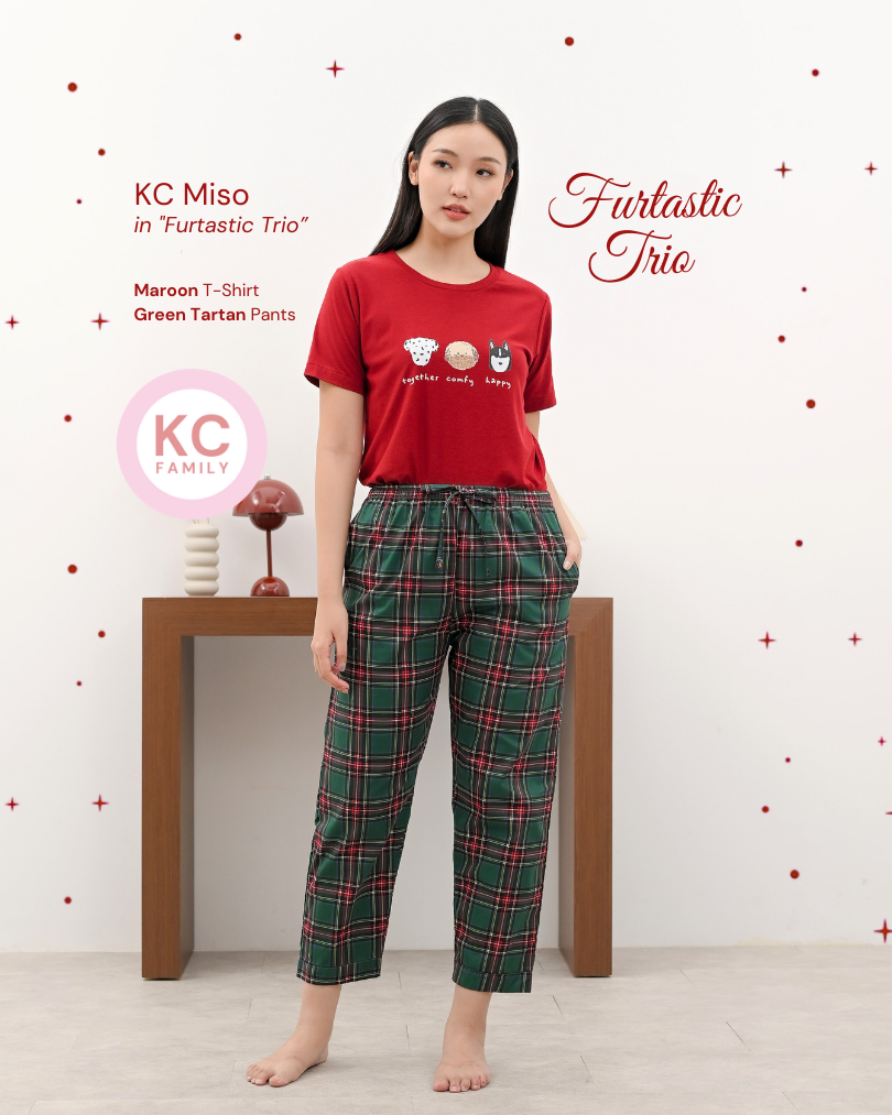 KC Miso in Furtastic Trio Baju Tidur Kaos Lengan Pendek Celana Panjang