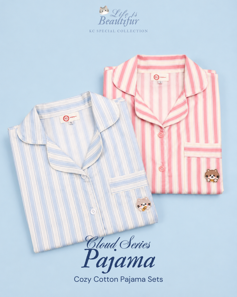 Classic Pajama in Cloud Series Piyama Wanita Baju Tidur Lengan Pendek Celana Panjang