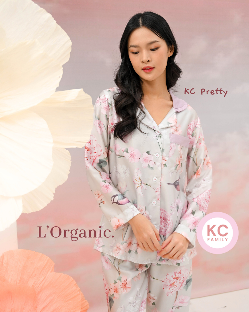 KC Pretty in Maison Fleur Baju Tidur Wanita Celana Panjang Lengan Panjang Organic