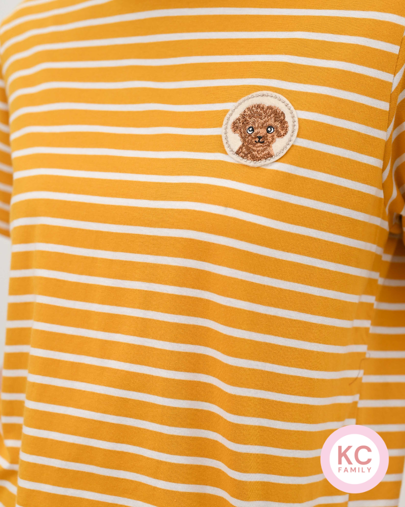 KC Miso in Honey Poodle Baju Kaos dengan Celana Pendek Piyama Kaos
