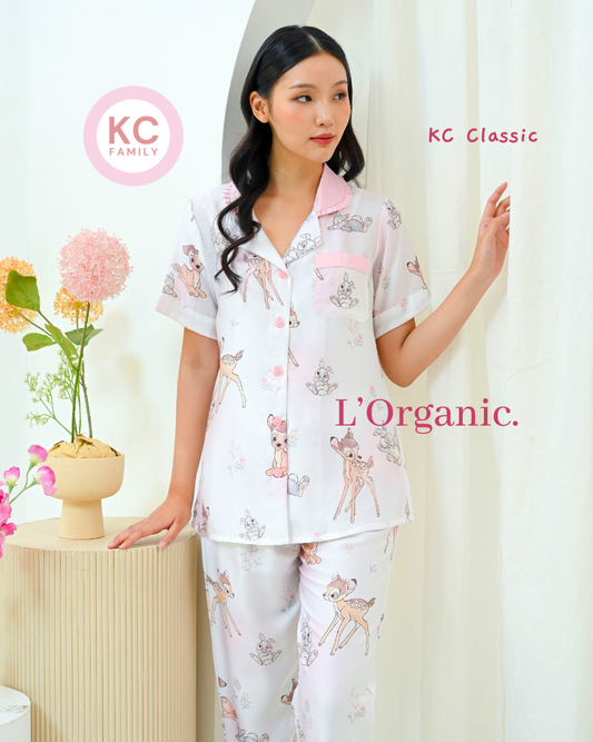 KC Classic In Blushing Bambi Piyama Wanita Baju Tidur Lengan Pendek Celana Panjang