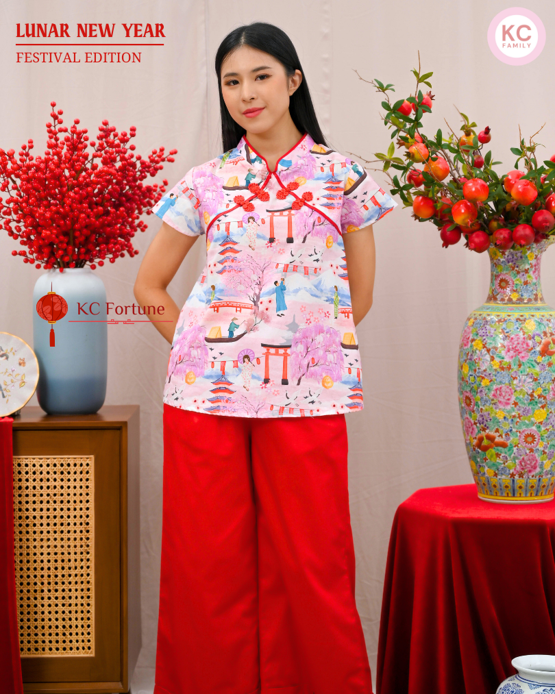 KC Fortune in Spring Japan Baju Imlek Ceongsam CNY Baju Shanghai