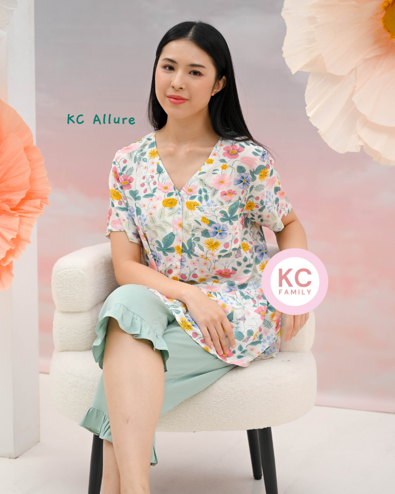 KC Allure in Spring Fling Piyama Wanita / Baju Tidur  Lengan Pendek Celana Selutut