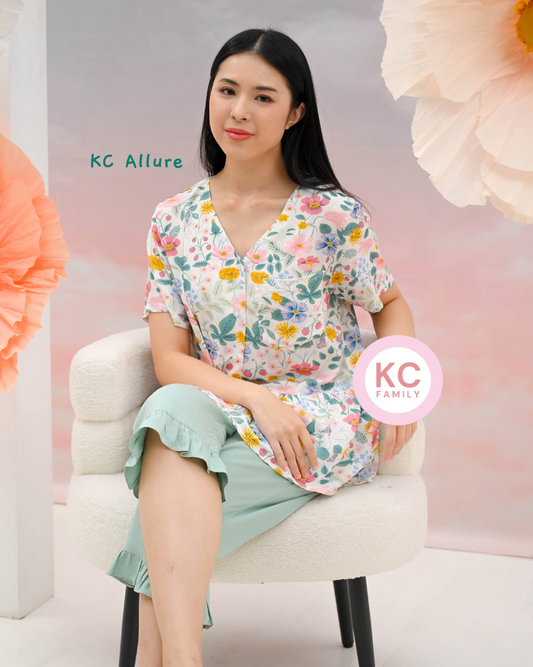 KC Allure in Spring Fling Piyama Wanita / Baju Tidur  Lengan Pendek Celana Selutut