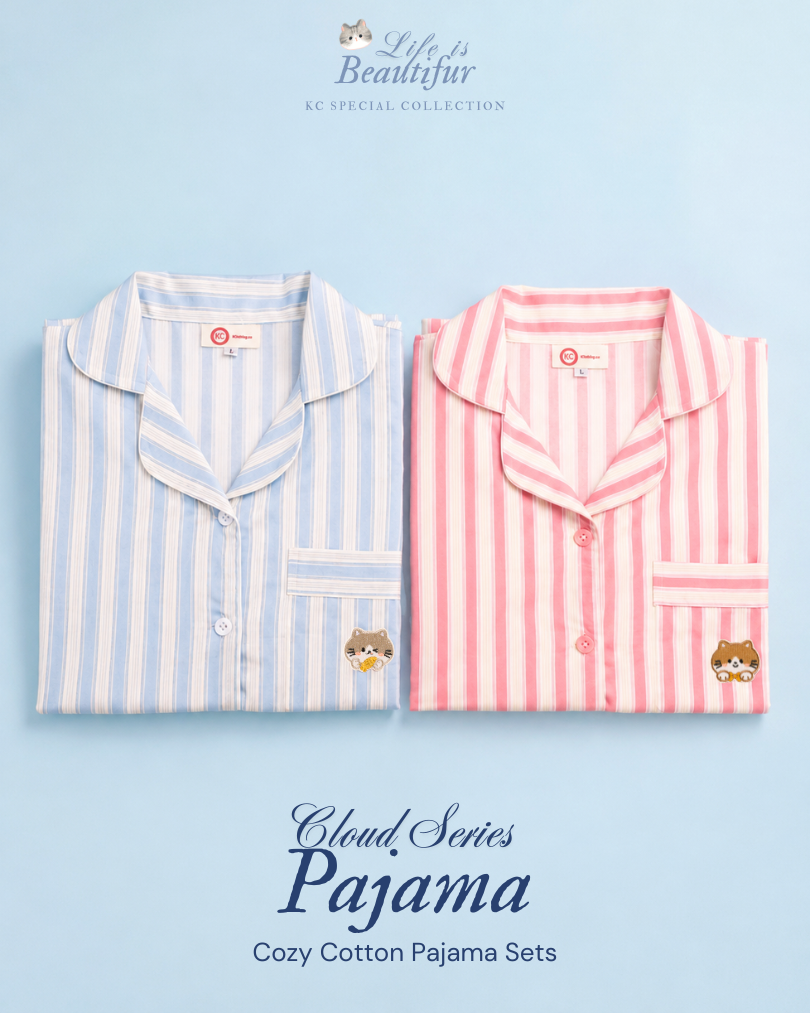 Classic Pajama in Cloud Series Piyama Wanita Baju Tidur Lengan Pendek Celana Panjang