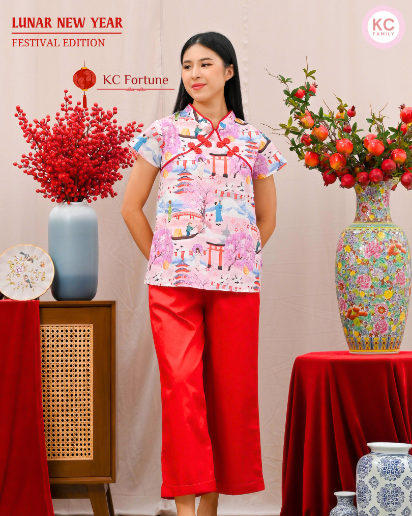 KC Fortune in Spring Japan Baju Imlek Ceongsam CNY Baju Shanghai