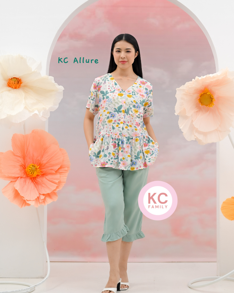 KC Allure in Spring Fling Piyama Wanita / Baju Tidur  Lengan Pendek Celana Selutut