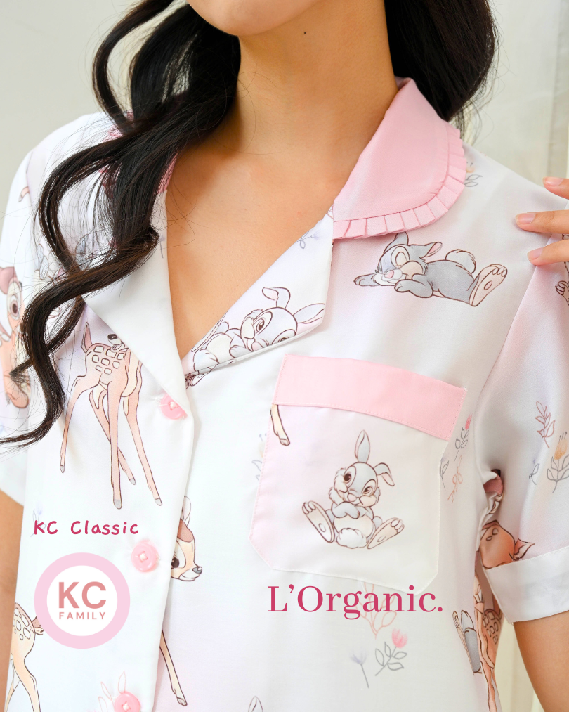 KC Classic In Blushing Bambi Piyama Wanita Baju Tidur Lengan Pendek Celana Panjang