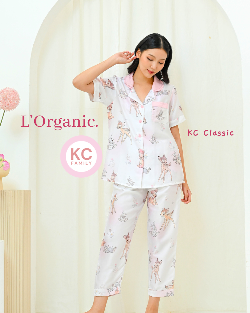 KC Classic In Blushing Bambi Piyama Wanita Baju Tidur Lengan Pendek Celana Panjang