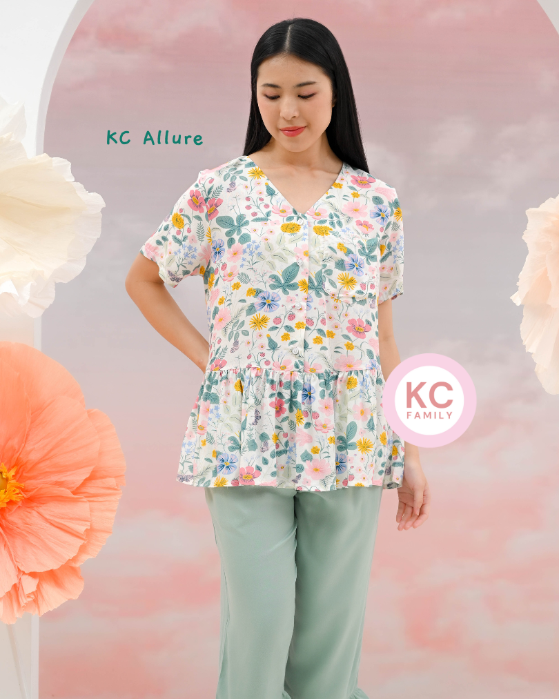 KC Allure in Spring Fling Piyama Wanita / Baju Tidur  Lengan Pendek Celana Selutut