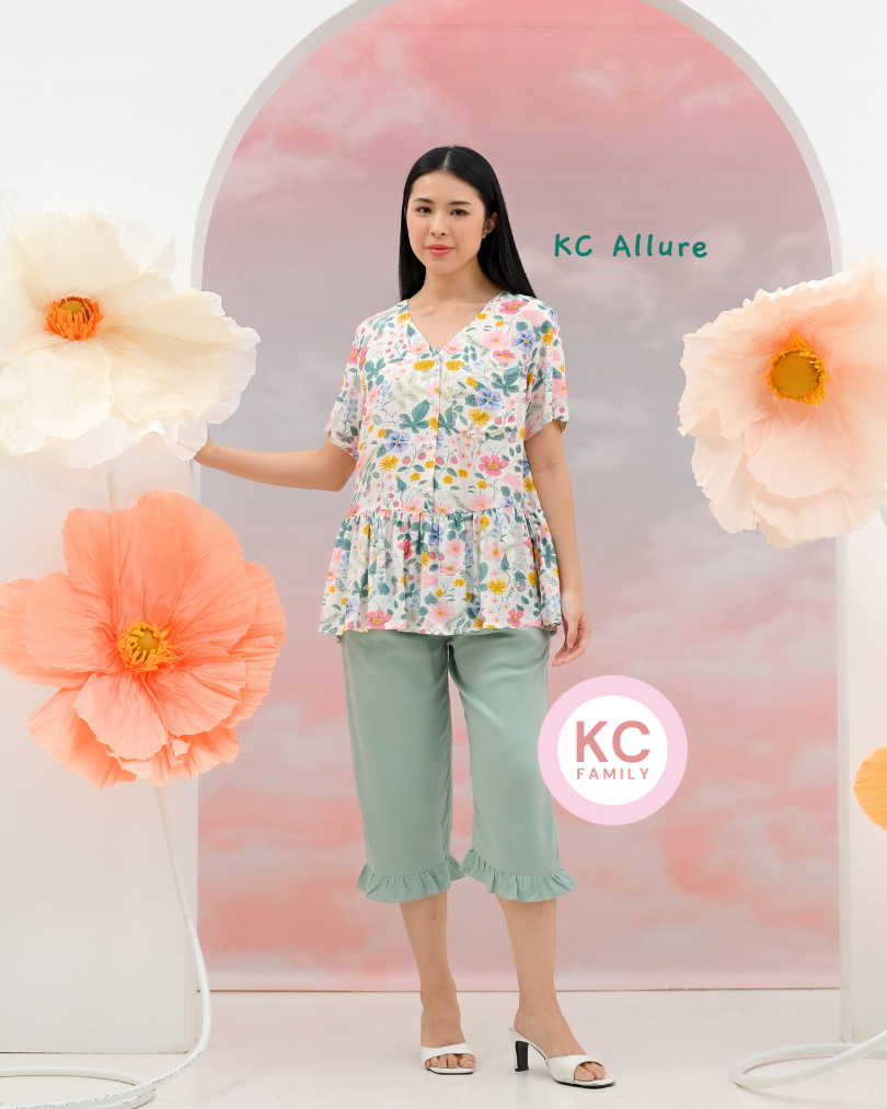 KC Allure in Spring Fling Piyama Wanita / Baju Tidur  Lengan Pendek Celana Selutut